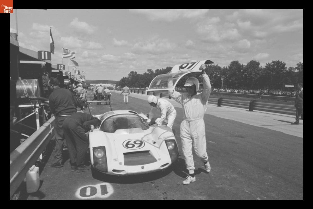 Porsche 906 Driven by E.L. Hall and Mike Hall in the Road America 500, September 1966