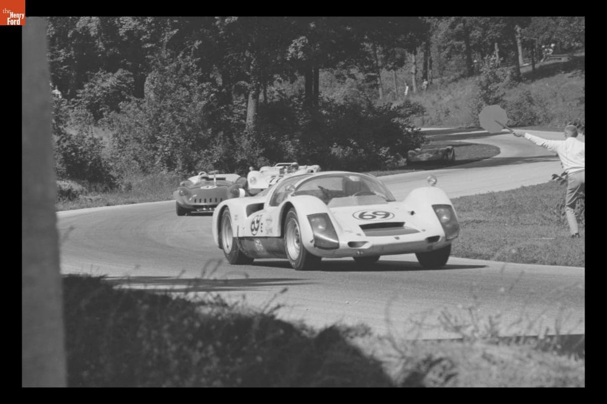 Porsche 906 Driven by E.L. Hall and Mike Hall in the Road America 500, September 1966