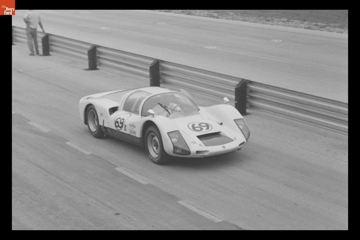 Porsche 906 Driven by E.L. Hall and Mike Hall in the Road America 500, September 1966