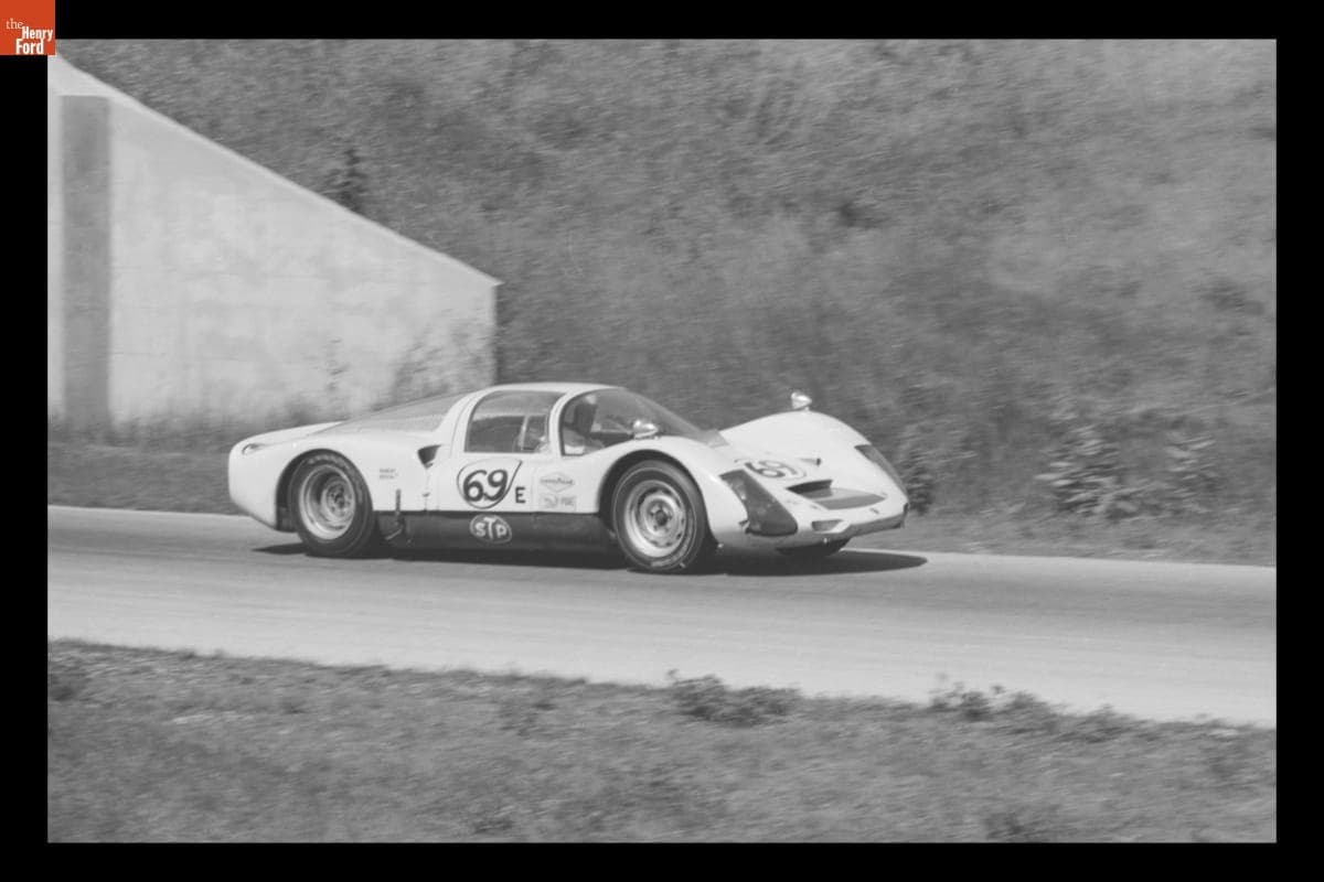 Porsche 906 Driven by E.L. Hall and Mike Hall in the Road America 500, September 1966