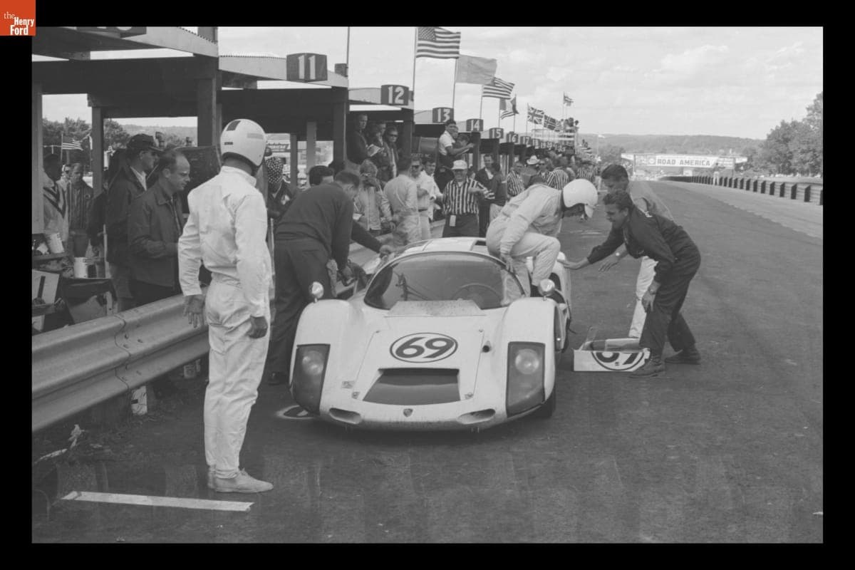 Porsche 906 Driven by E.L. Hall and Mike Hall in the Road America 500, September 1966