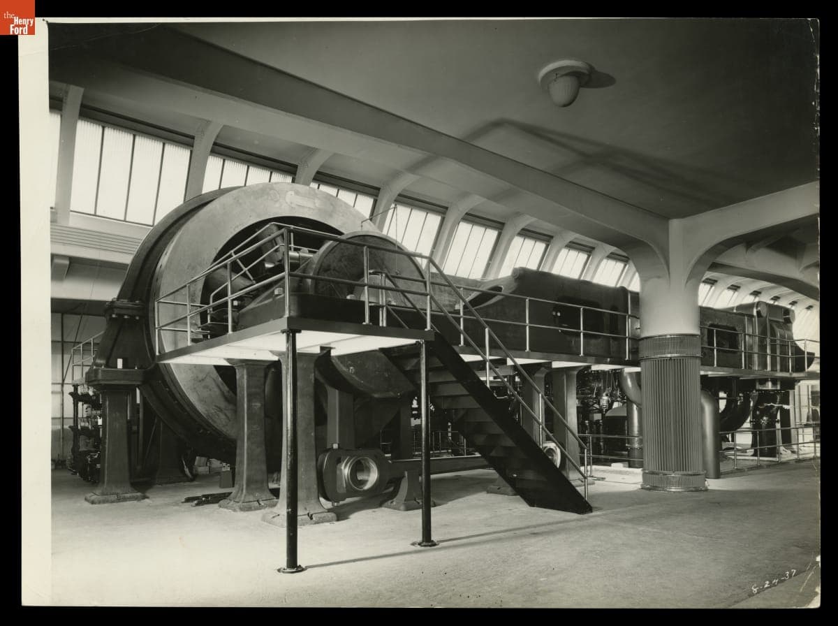 Gas-Steam Engine Used at the Ford Highland Park Plant, on Exhibit in Henry Ford Museum in August 1937