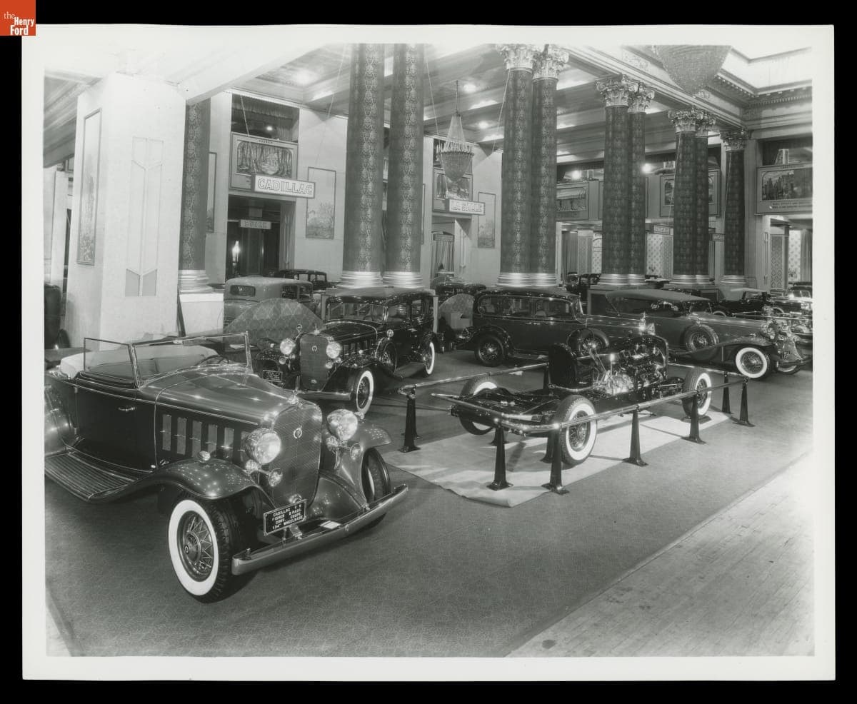 Cadillac Automobiles on Display, circa 1932