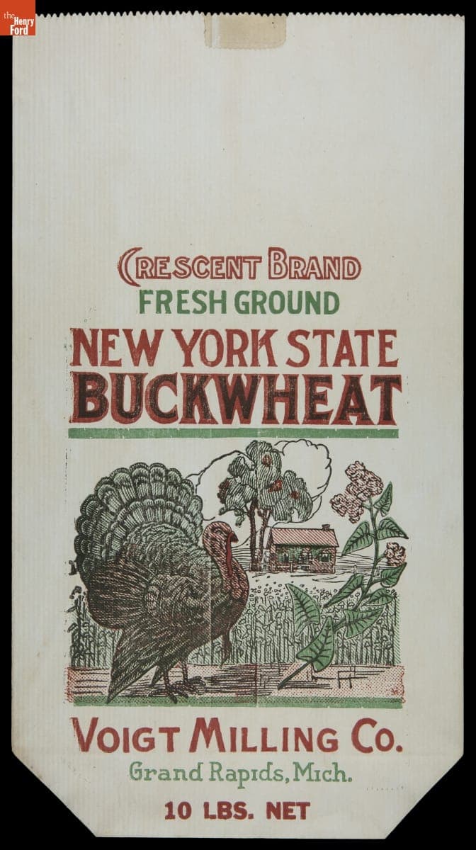 Voigt's Crescent Brand Fresh Ground New York State Buckwheat Sack, circa 1925