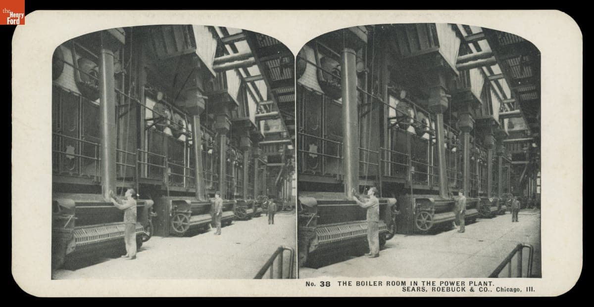 "The Boiler Room in the Power Plant. Sears, Roebuck & Co., Chicago, Ill.," 1906-1908