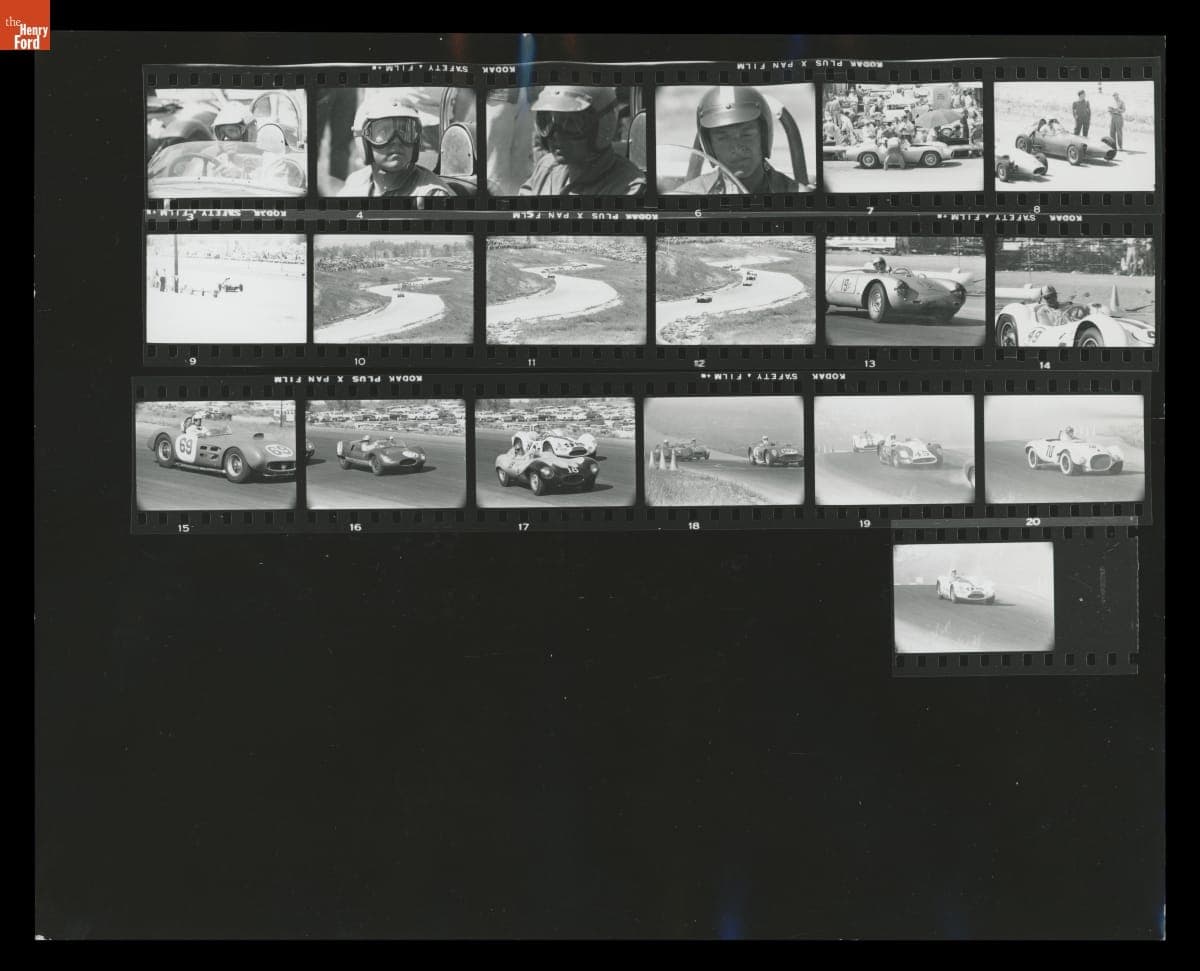 Contact Sheet, Grand Prix Sports Car Road Races at Riverside, California, April 1960