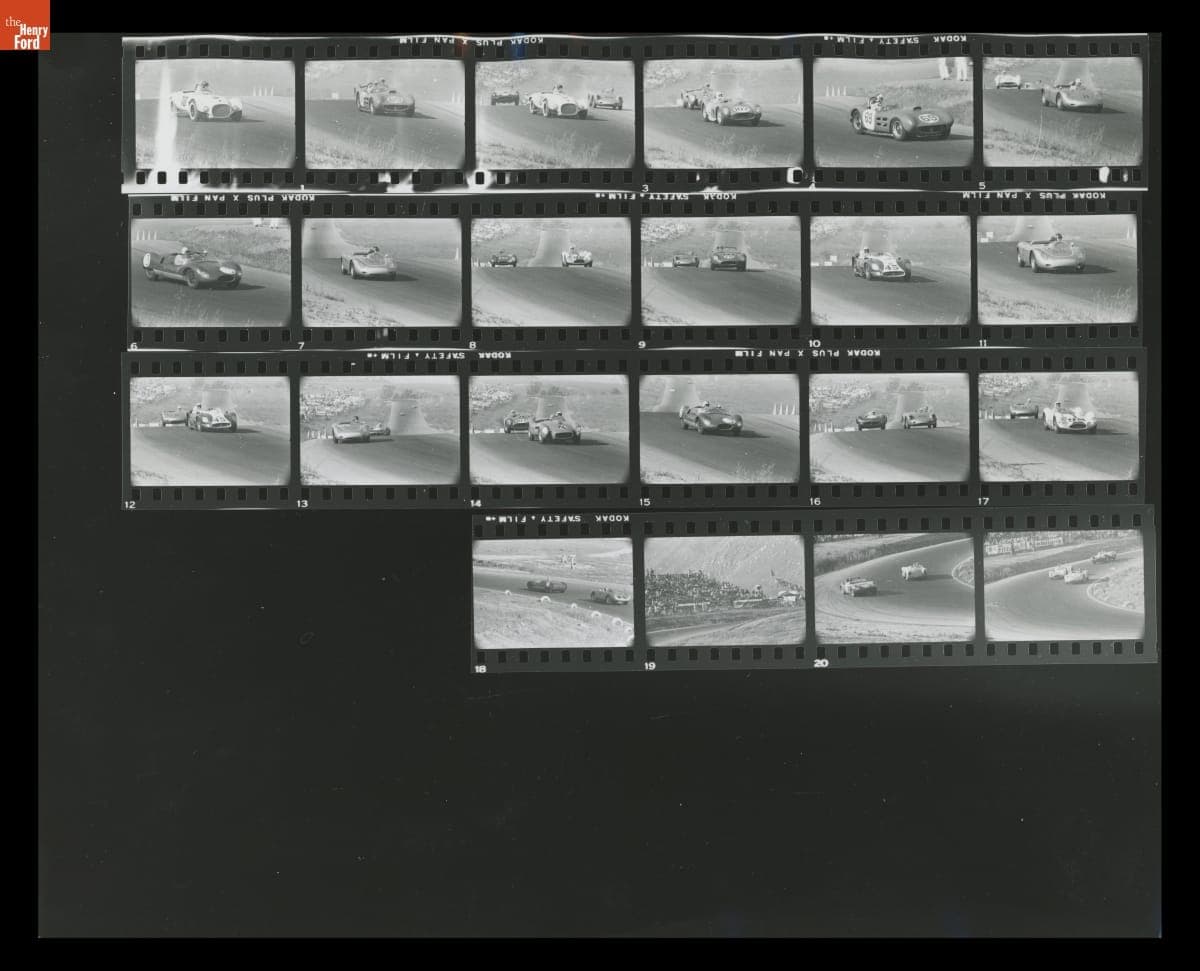 Contact Sheet, Grand Prix Sports Car Road Races at Riverside, California, April 1960