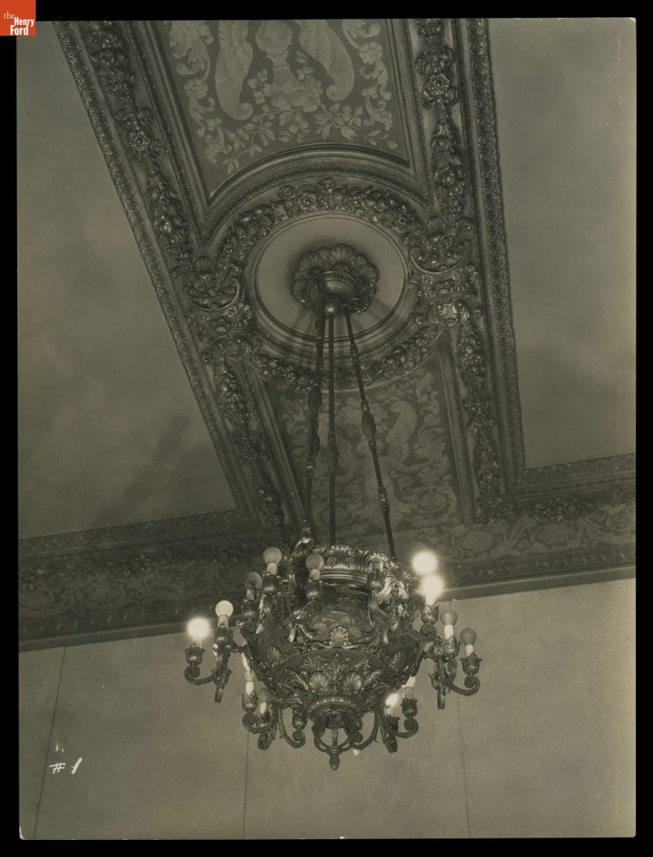 Chandelier Hanging in the Rose Room of the Waldorf-Astoria Hotel, 1929