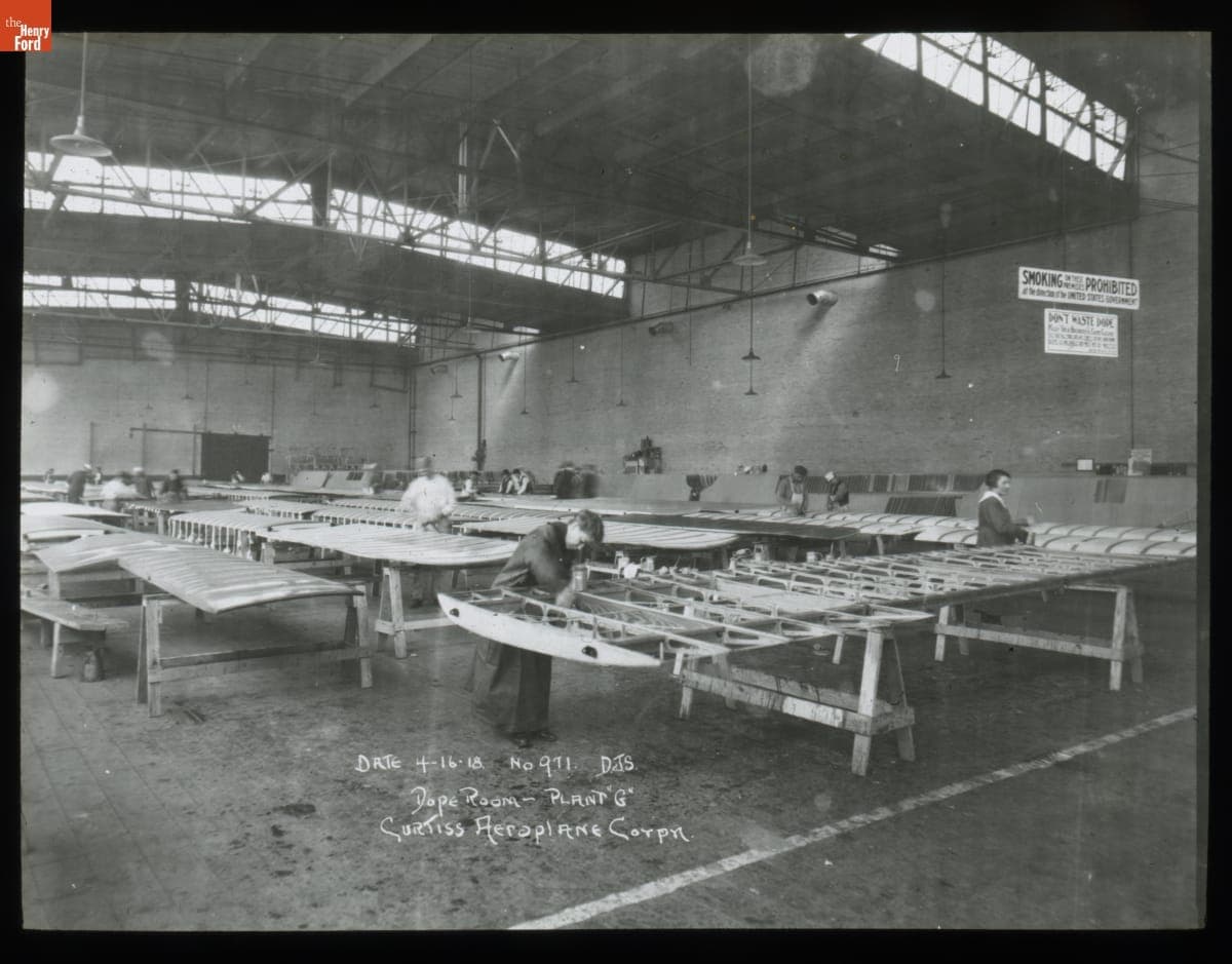 Dope Room at Curtiss Aeroplane Plant "G," 1918