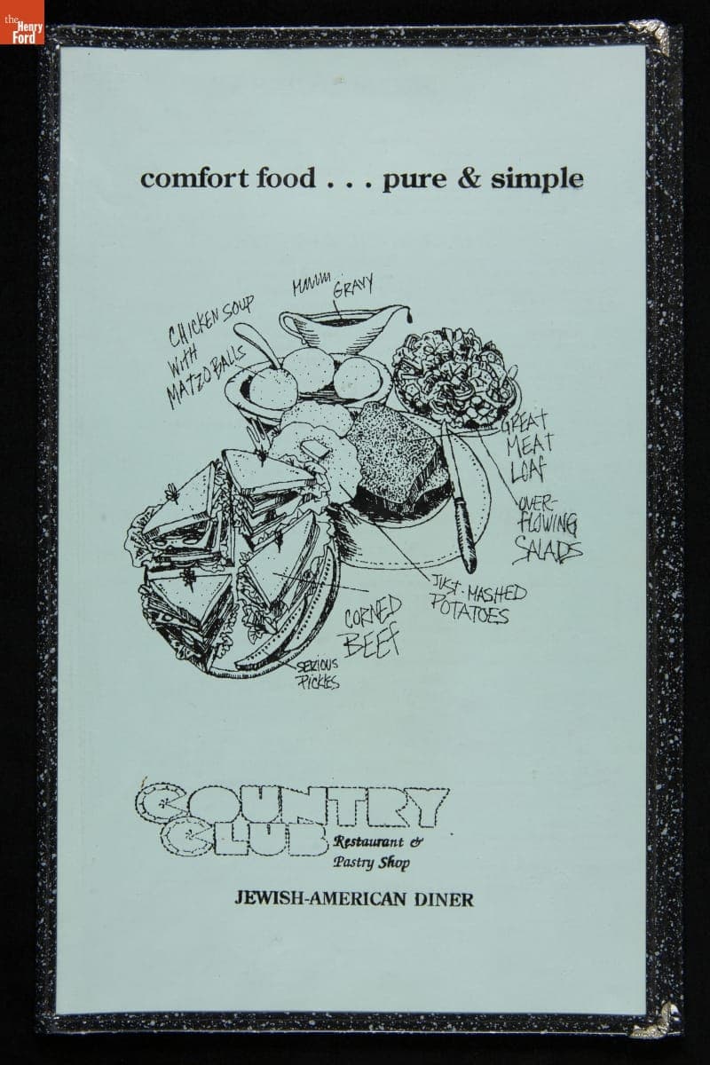 Country Club Restaurant & Pastry Shop Jewish American Diner, "Comfort Food...Pure & Simple," 1993