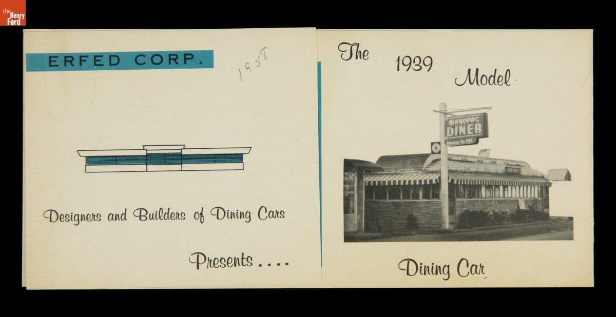 "Erfed Corp., Designers and Builders of Dining Cars Presents, The 1939 Model Dining Car," circa 1958
