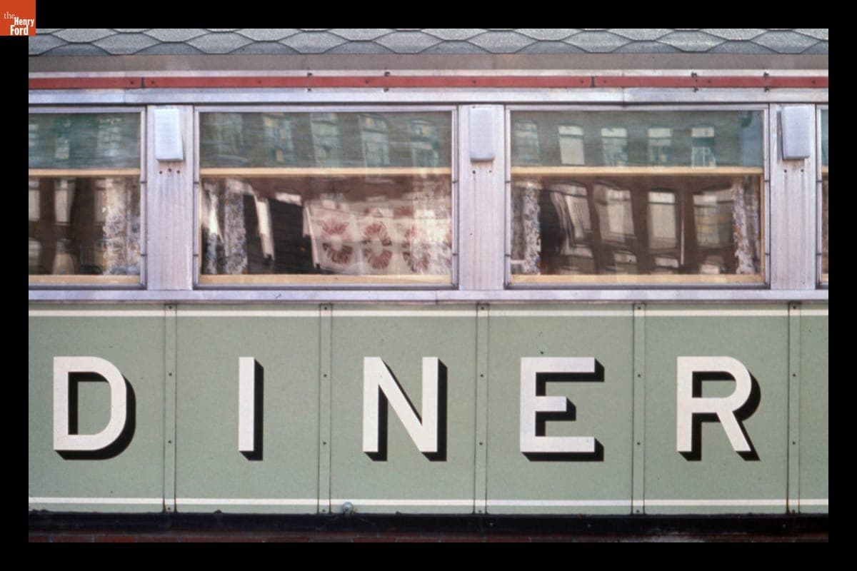 Detail of the Lettering on the Porcelain Enamel Facade of Green Diner, New Bedford, Massachusetts