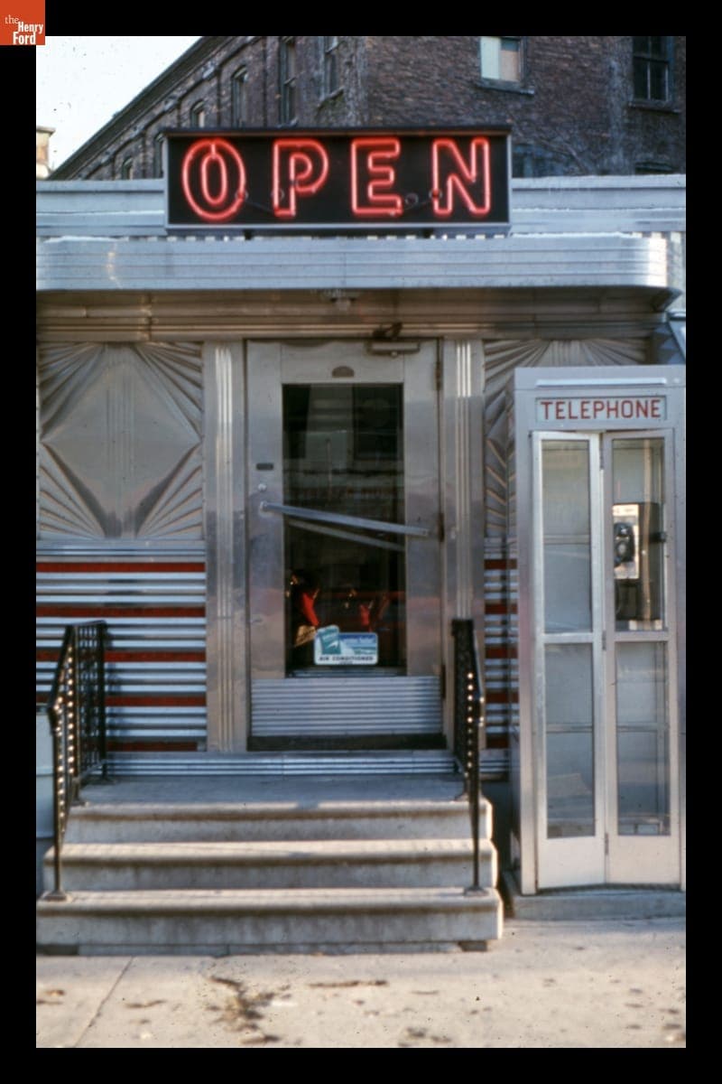Entrance to the Hunter Dinerant, Auburn, New York, December 1971