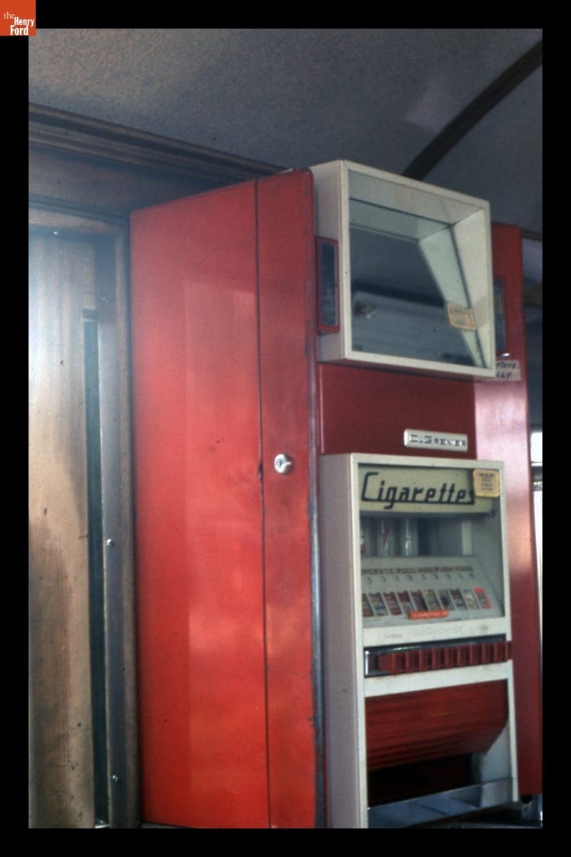 Cigarette Vending Machine at Hickey's Diner, Taunton, Massachusetts, 1966-1986