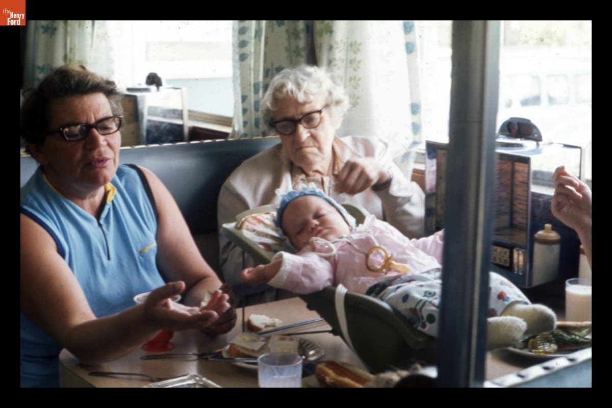 Customers Seated in a Booth at Collin's Diner, North Canaan, Connecticut, March 1973
