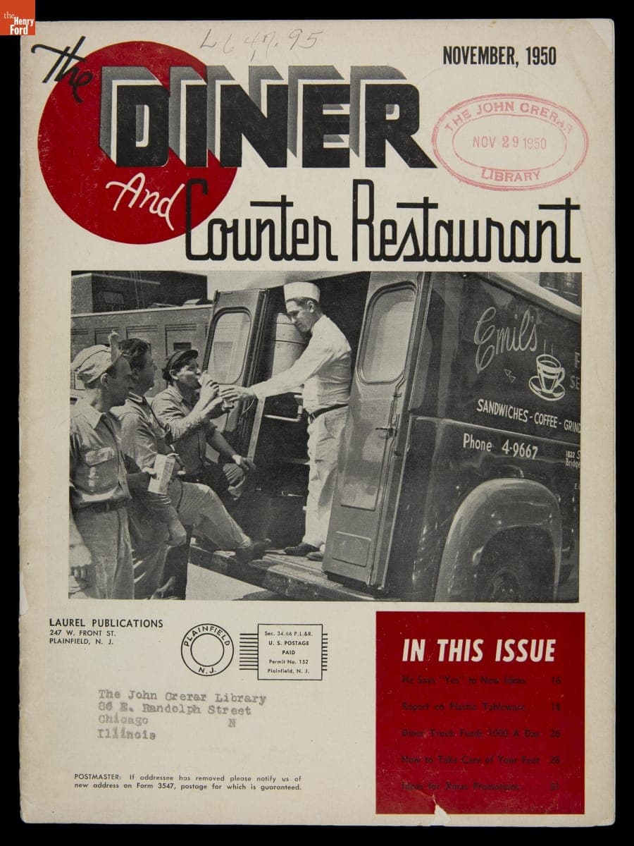 "The Diner and Counter Restaurant," November 1950