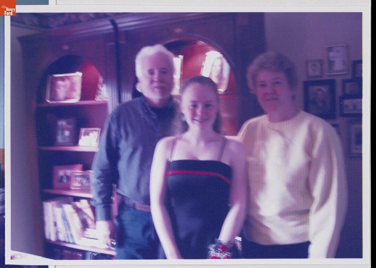 Jennifer O'Hare in Her Prom Dress with Her Parents, Mike and Ellen O'Hare, May 13, 2006