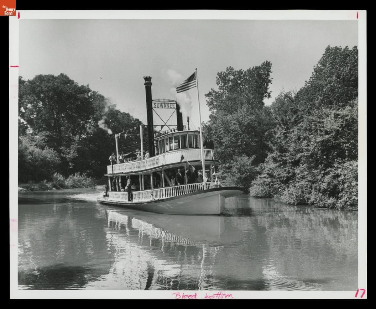 Relaunching the Suwanee Steamboat in Greenfield Village, May 1970