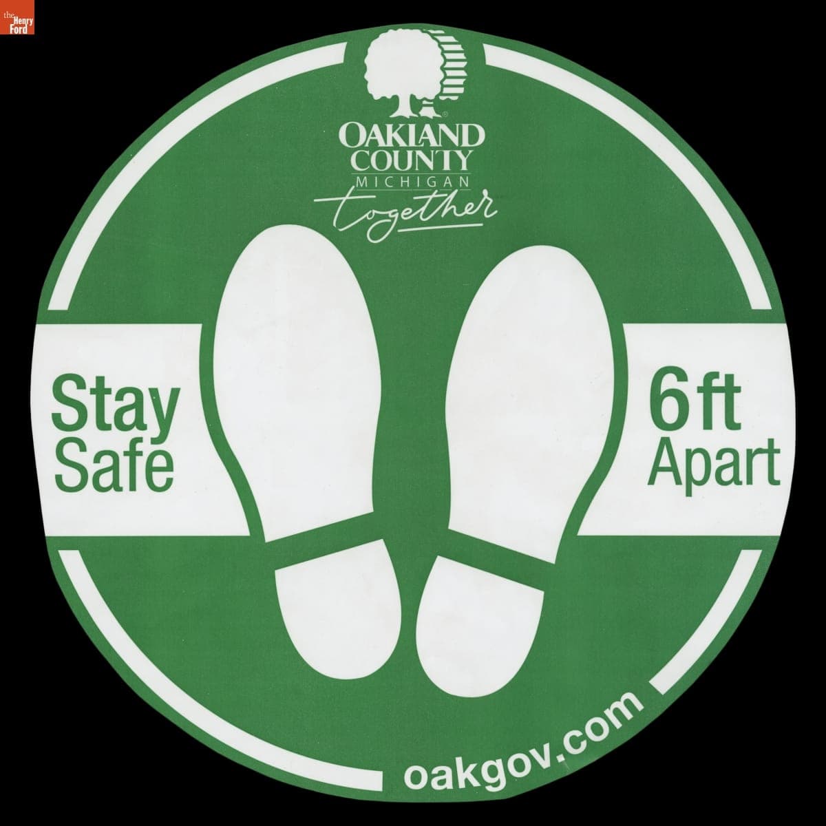 "Stay Safe / 6 ft. Apart" Decal, 2020