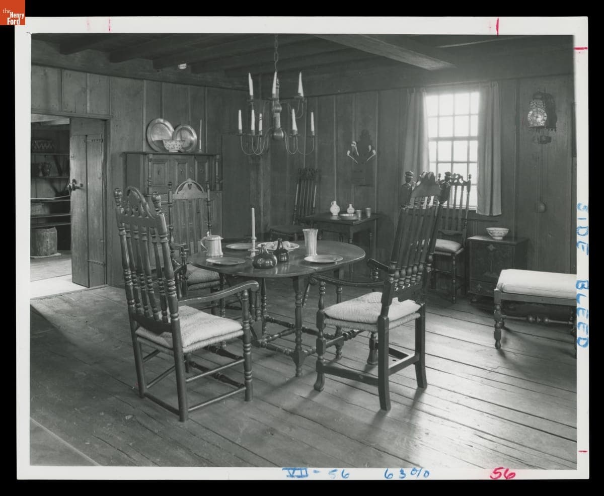 Interior of Daggett Farmhouse in Greenfield Village, 1978