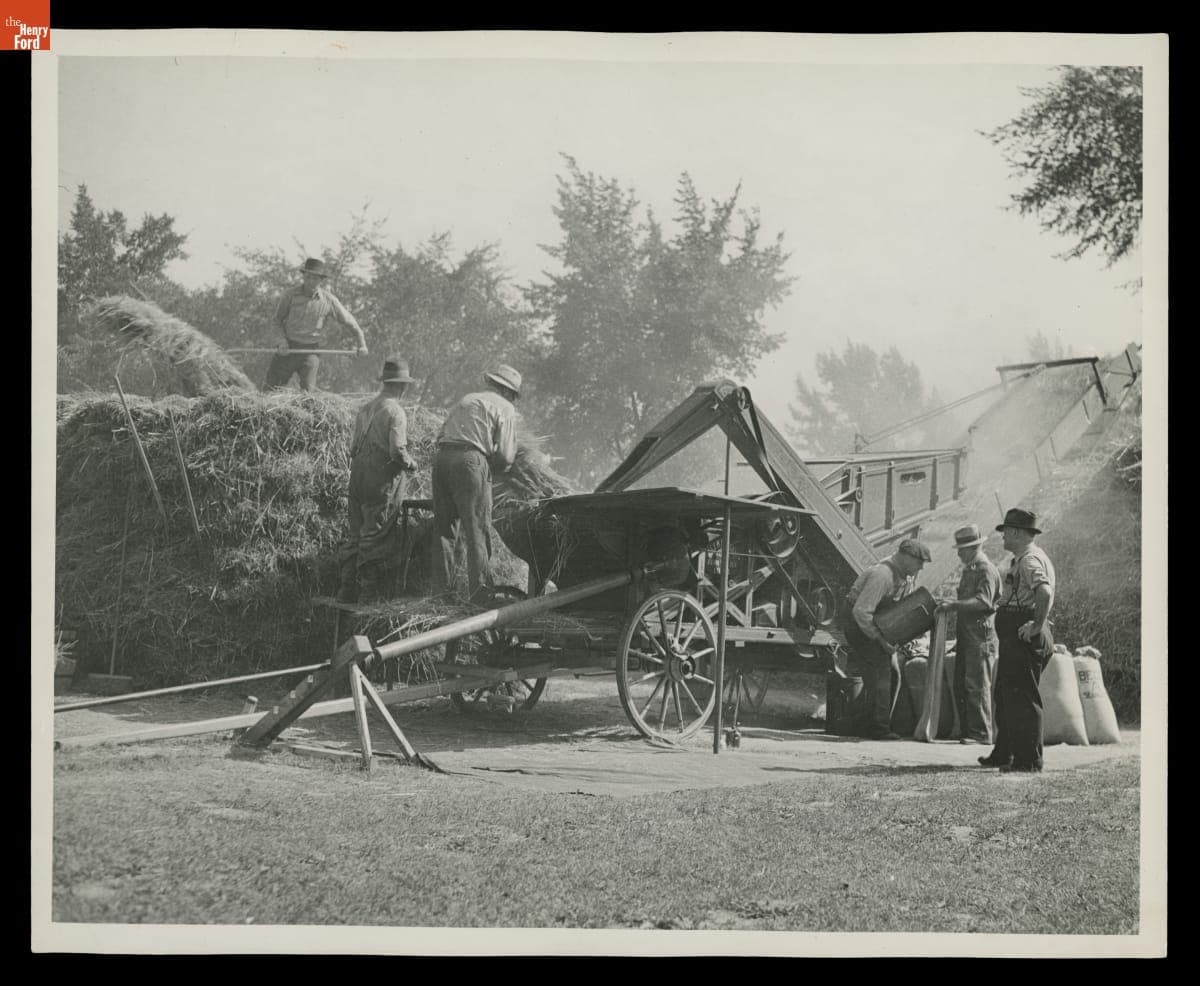 Demonstration of Horsepower Threshing at the Michigan State Fair, September 10, 1936