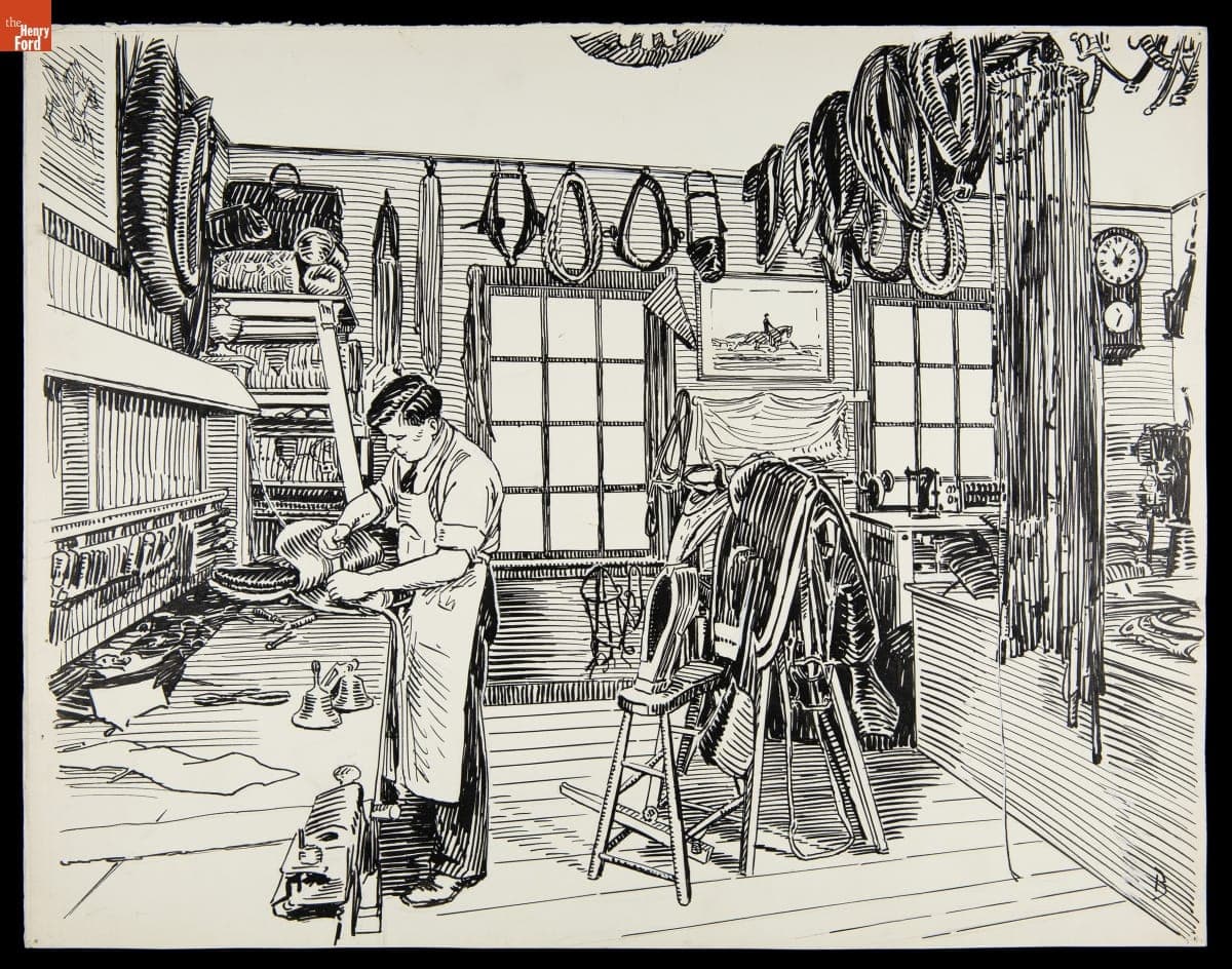 Leather Shop in Henry Ford Museum "Street of Shops" Exhibit, circa 1941