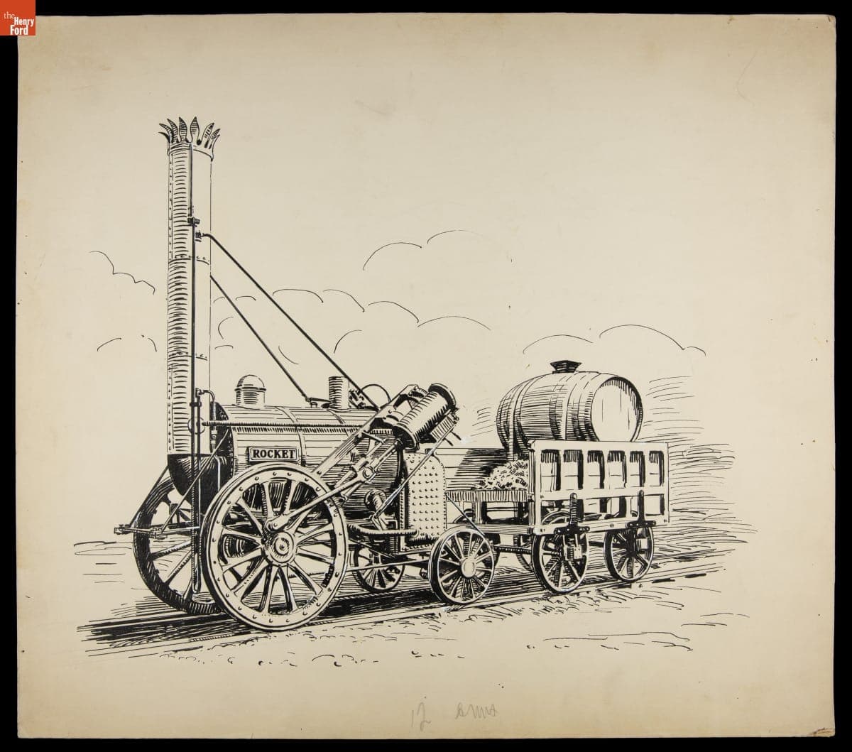 Replica of Stephenson's 1829 "Rocket" Locomotive. circa 1934