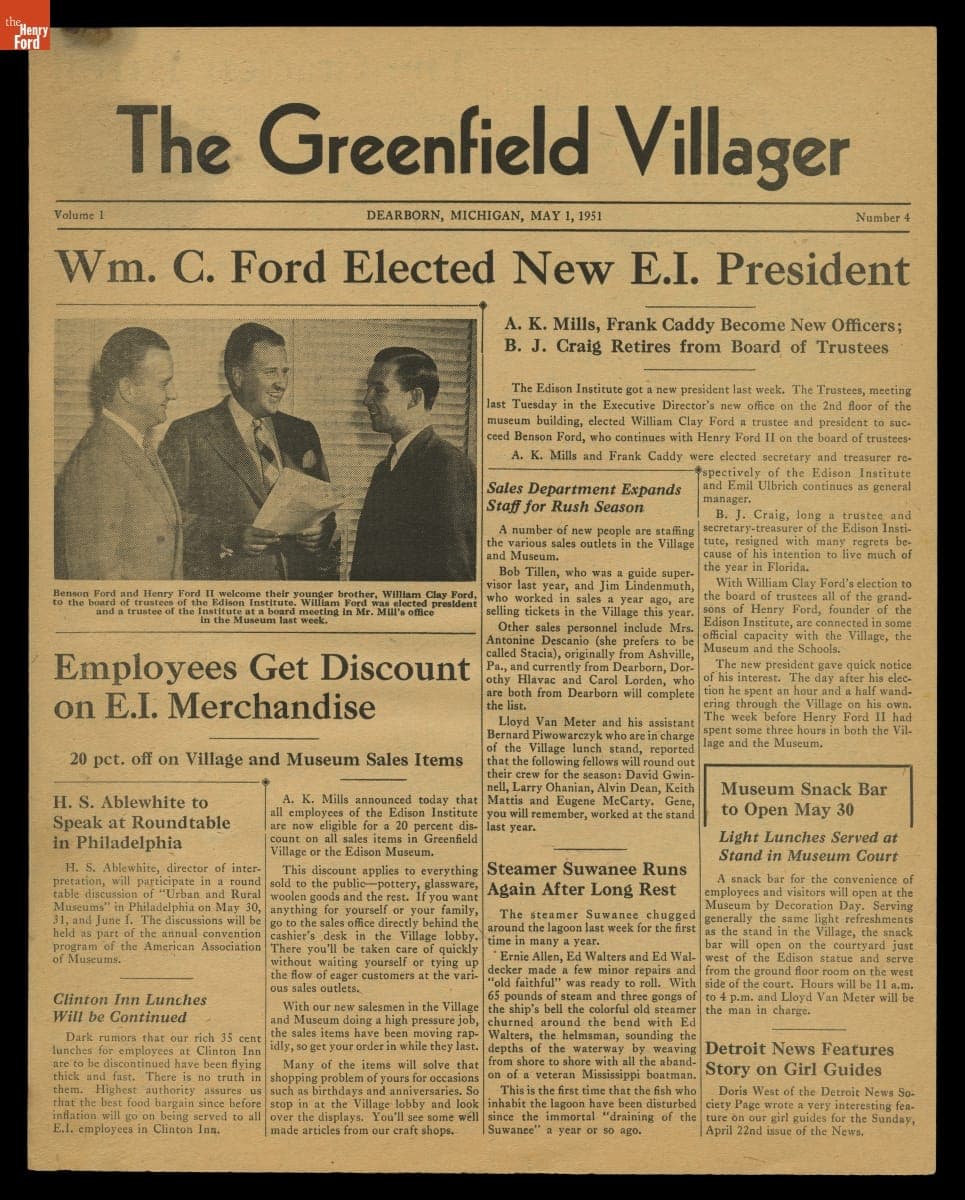 "The Greenfield Villager," May 1, 1951