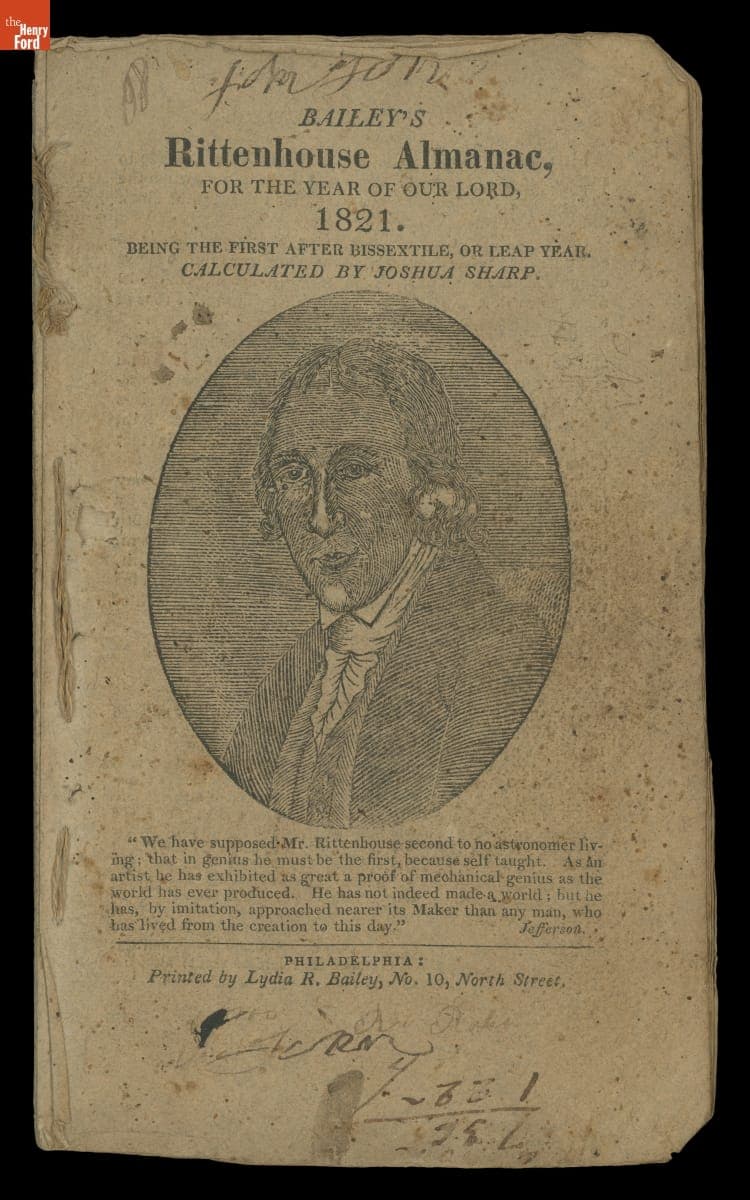 "Bailey's Rittenhouse Almanac, for the Year of our Lord 1821"