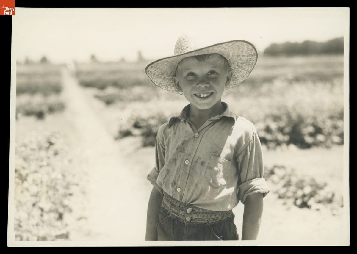 Student in School Garden at Willow Run School, Michigan