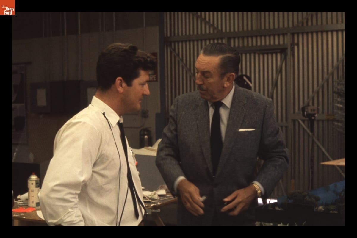 Walt Disney and Bob Gurr Working on the Magic Skyway Ride, 1962-1963