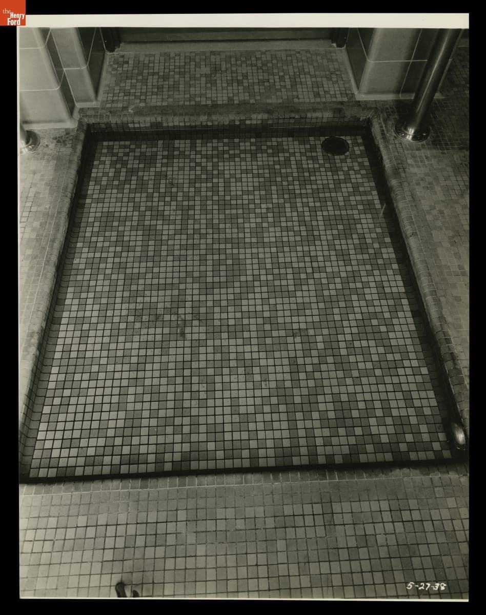 Tile Floor near Swimming Pool in Edison Institute Education Building (Lovett Hall), May 1938