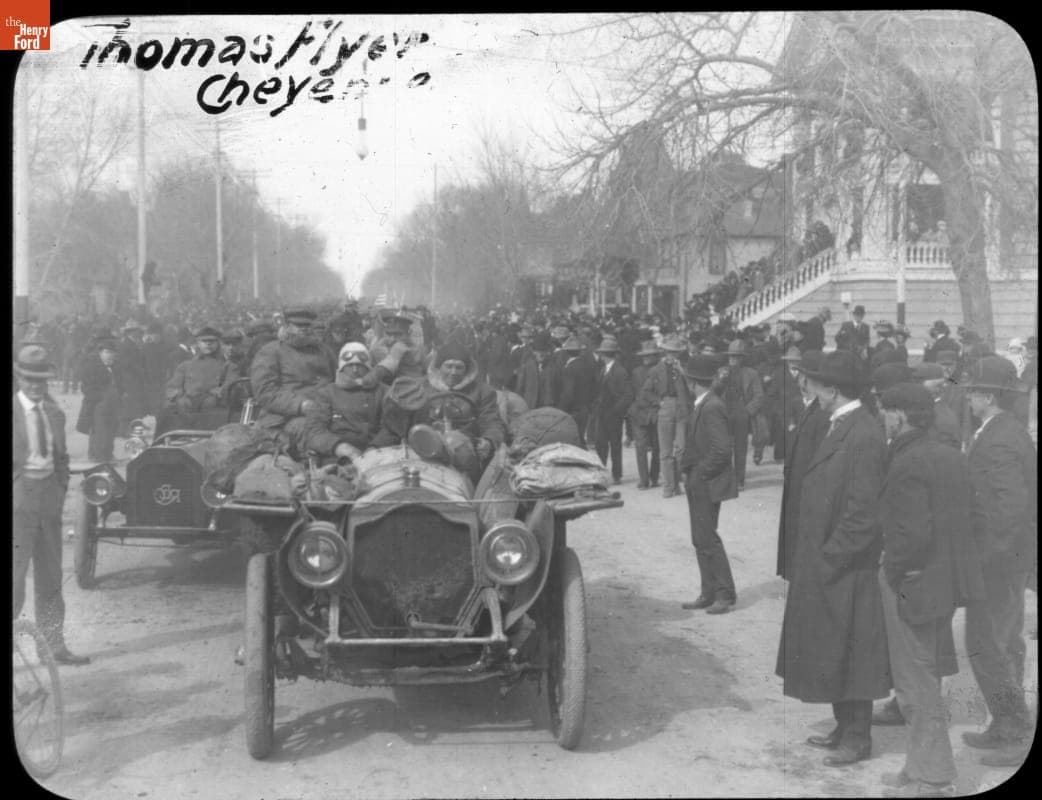 Thomas Flyer Team Leaving Cheyenne, Wyoming, New York to Paris Race, 1908