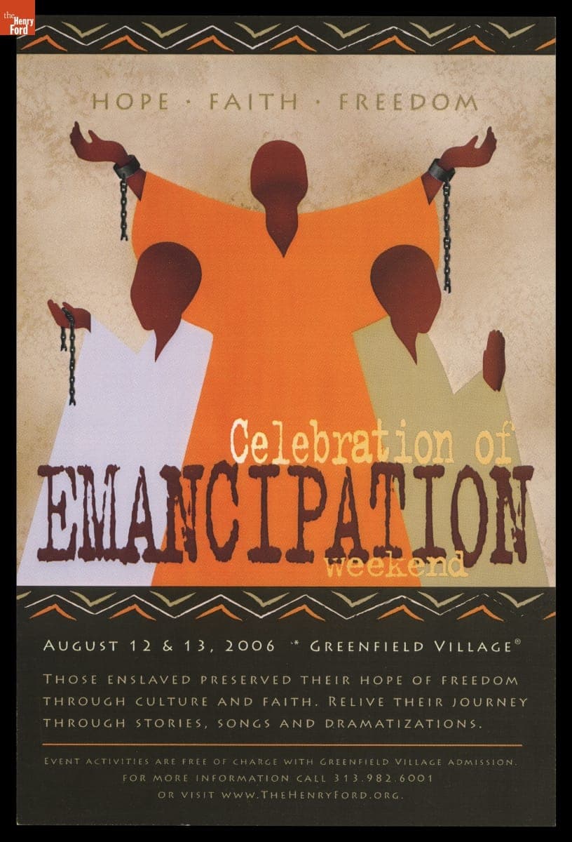 Advertising Handbill, "Celebration of Emancipation Weekend," Greenfield Village, August 2006