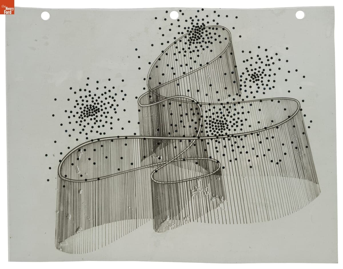 Design of a Five Story High Entrance to the Computer-Controlled Kinetic Sculpture, "Waves," 1987