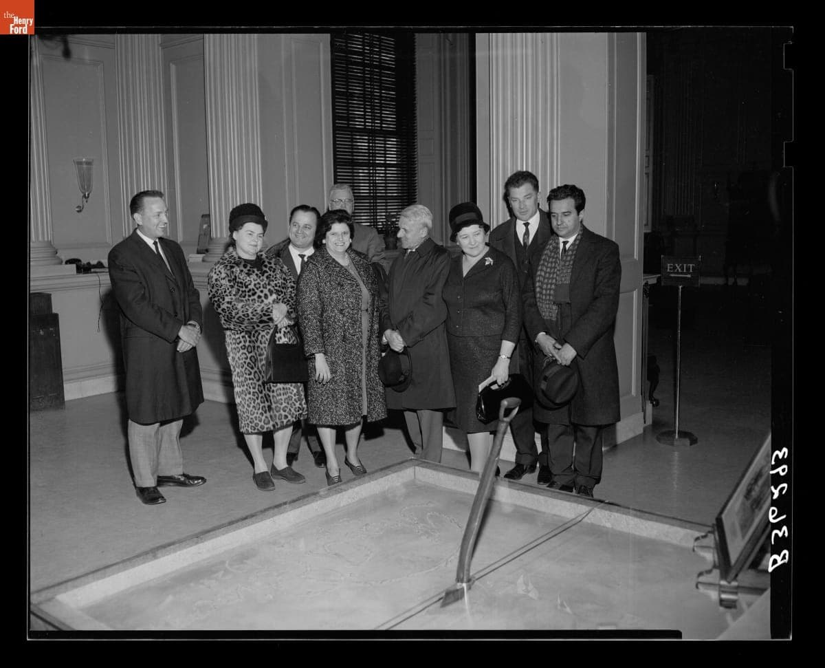 Guide Marie Hamilton in Henry Ford Museum with Officials of the Polish People's Republic, February 9, 1966