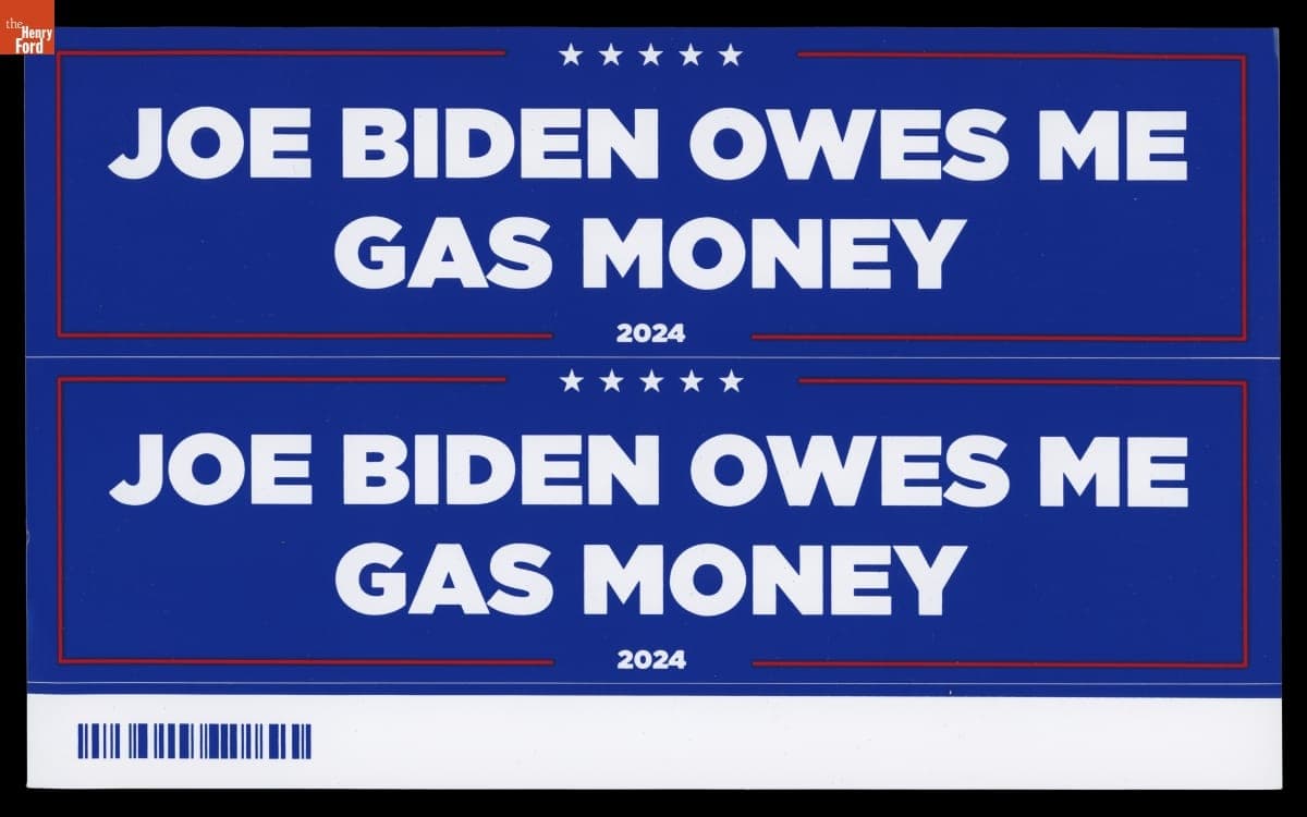 "Joe Biden Owes Me Gas Money" Bumper Stickers, 2024