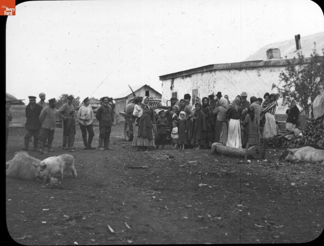 Local Villagers in Russia, New York to Paris Race, 1908