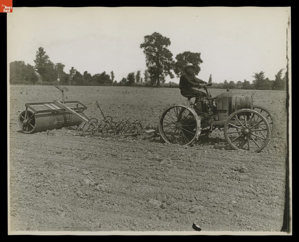 Burt W. Scott Operating an Experimental Ford Tractor, 1906-1907