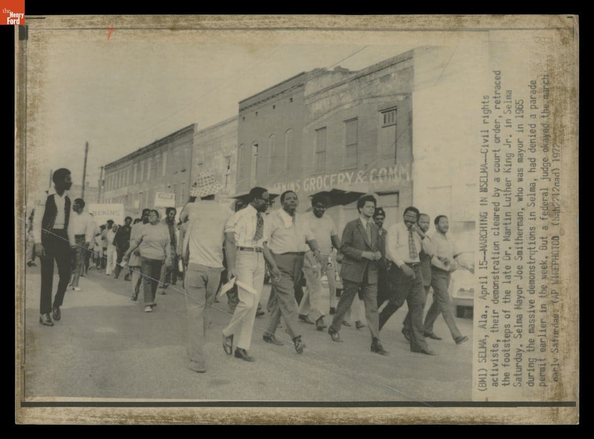 Civil Rights Activists, Marching in Selma, Alabama, Retrace the Footsteps of Dr. Martin Luther King, Jr., April 15, 1972