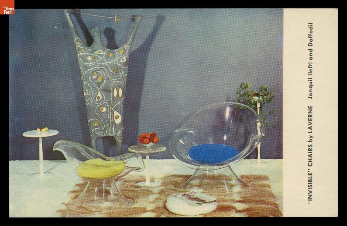 "'Invisible' Chairs by Laverne, Jonquil (left) and Daffodil," 1957-1959