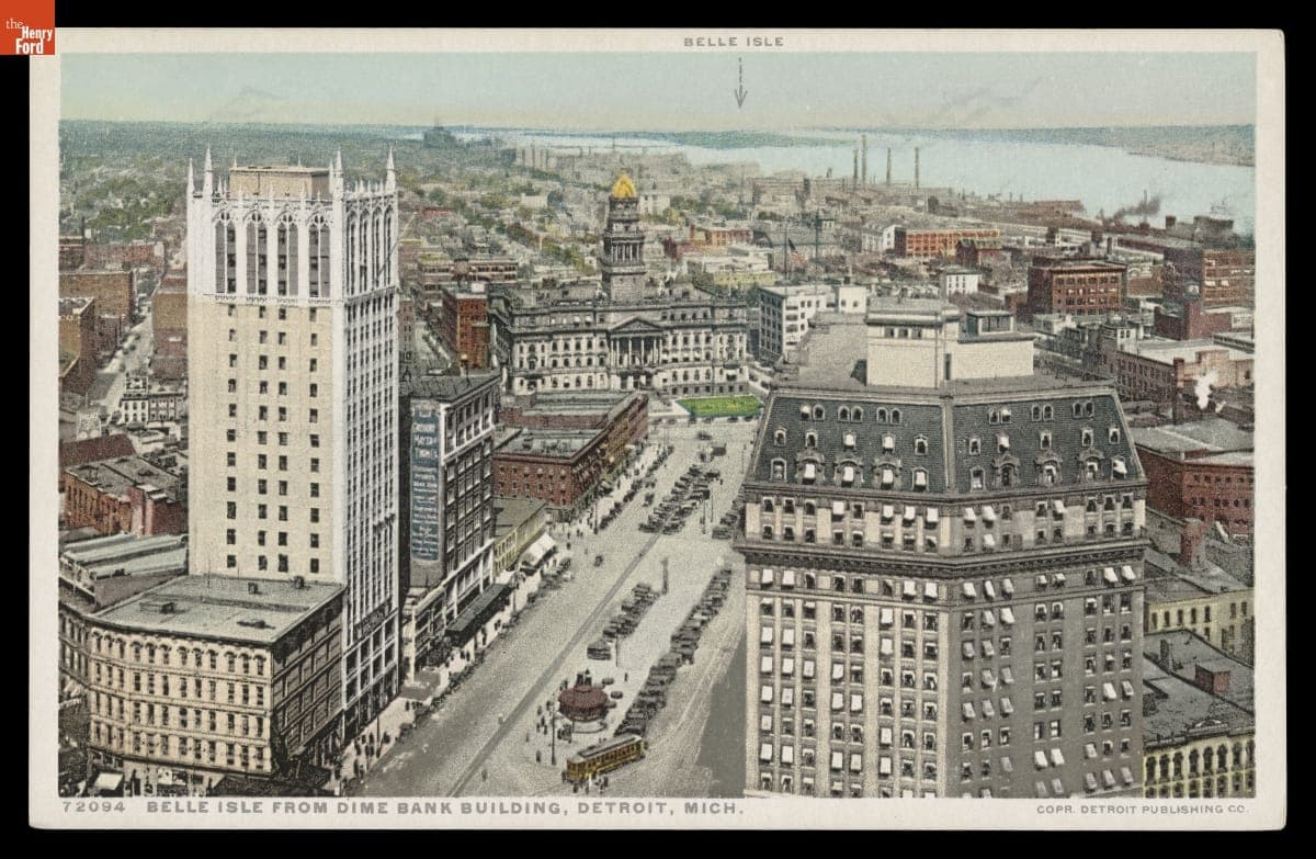 Belle Isle from Dime Bank Building, Detroit, Michigan
