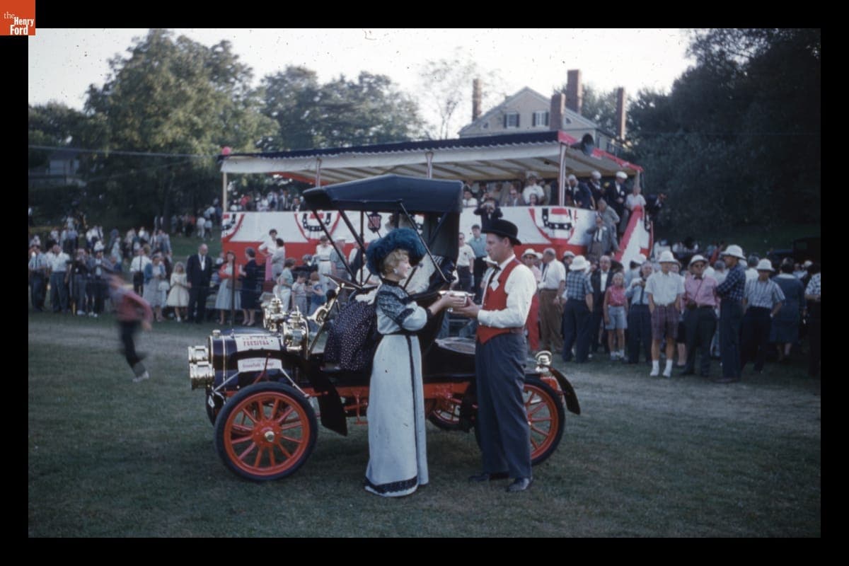 1906 Cadillac Roadster Receiving Prize at Old Car Festival in Greenfield Village, September 1960