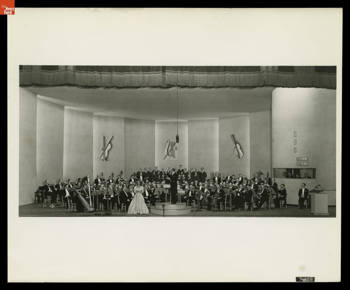 Ford Sunday Evening Hour Orchestra on Stage at Masonic Temple, January 12, 1941