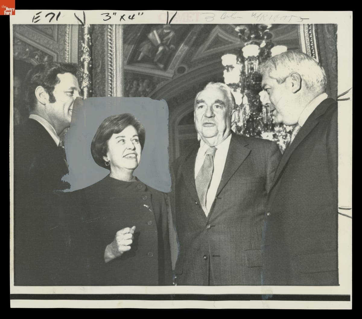 Legislators Birch Bayh, Martha Griffiths, Sam Ervin, and Marlow Cook after the Vote on the Equal Rights Amendment, March 1972