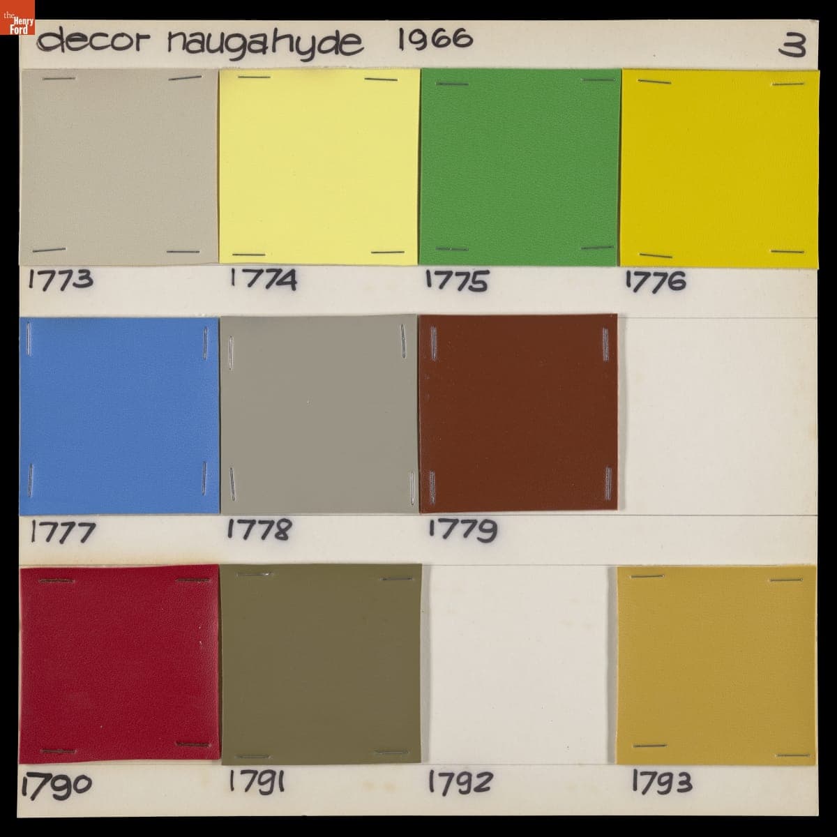 Textile Swatch Card, "Decor Naugahyde," 1966