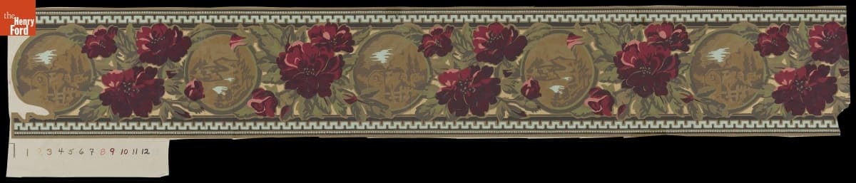 Wallpaper Used in Firestone Farmhouse Dining Room in Greenfield Village, Reproduced circa 1985