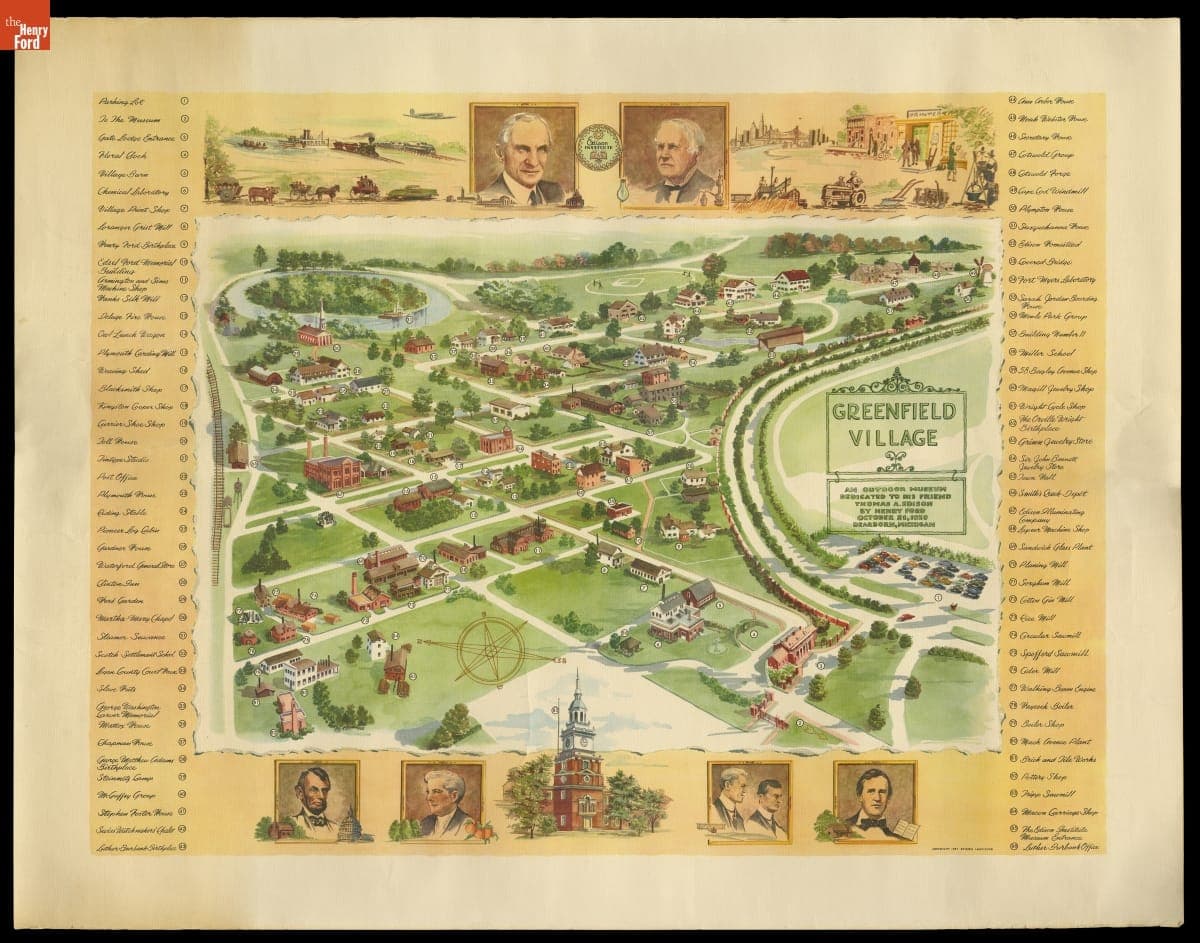 Map of Greenfield Village, 1951