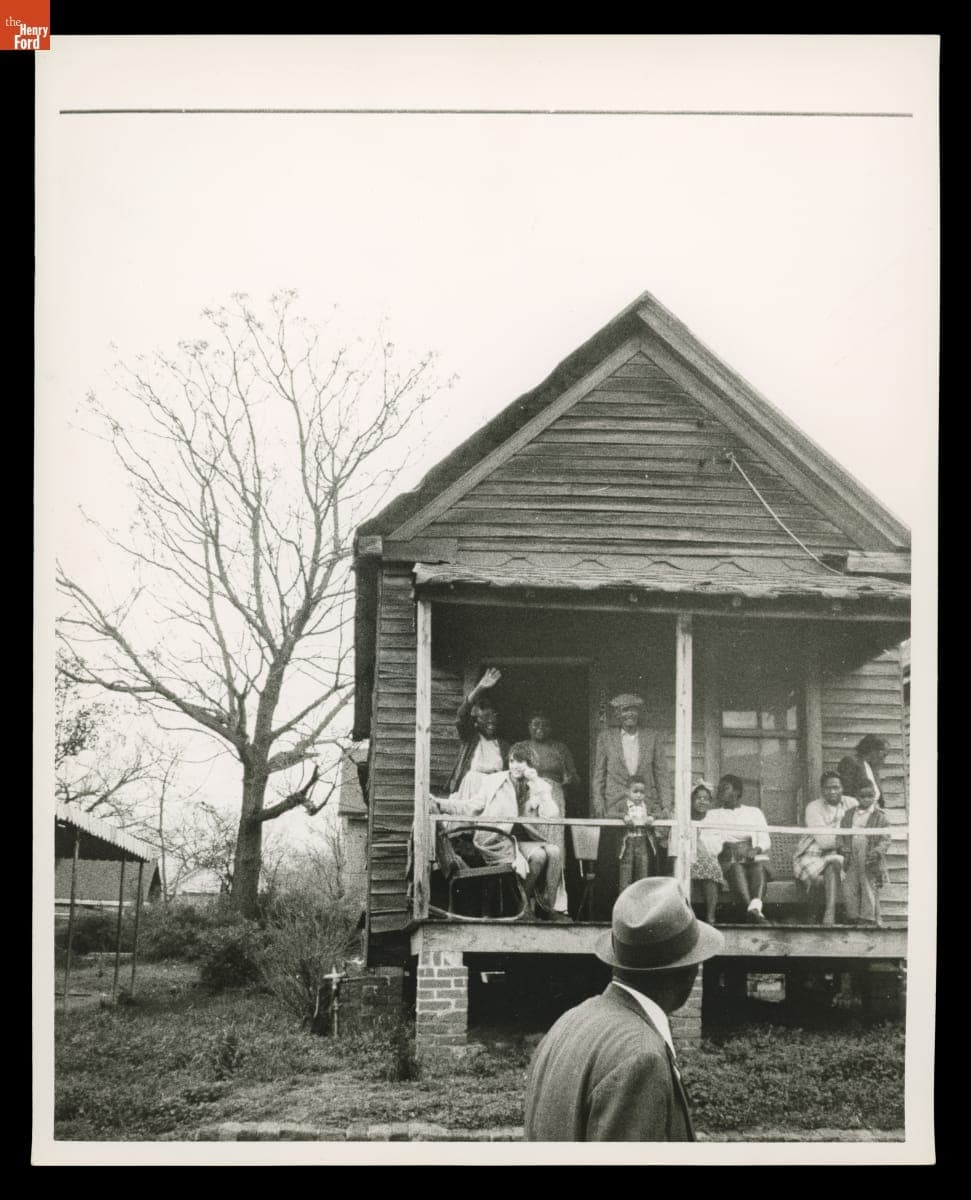 People Waving from a House during the Voting Rights March, Montgomery, Alabama, March 25, 1965
