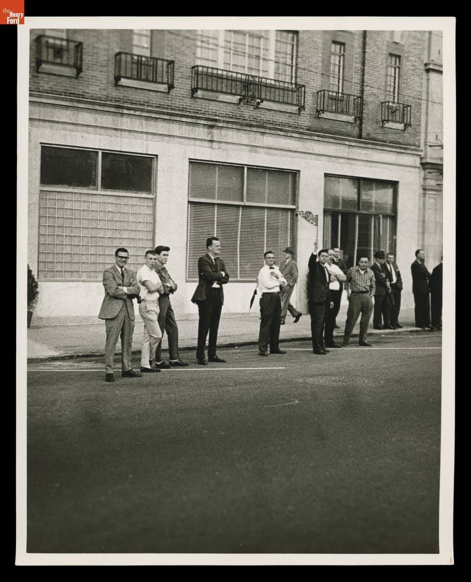 Men outside a Building, One Waving a Confederate Flag, Montgomery, Alabama, March 25, 1965